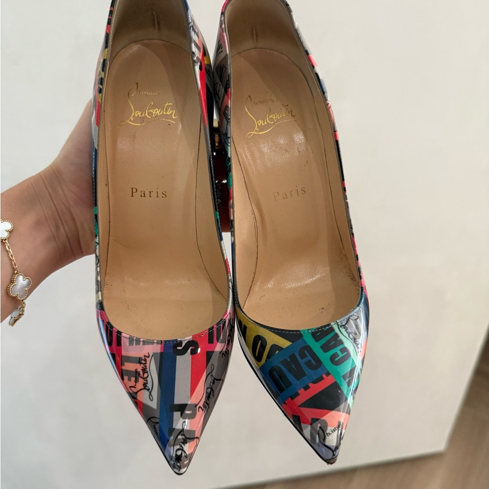 Christian Louboutin Red and Blue Stiletto Heels